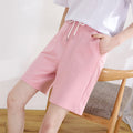Img 5 - Women Summer Cotton Shorts Korean Solid Colored Loose Casual Student Bermuda