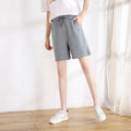 Img 9 - Women Summer Cotton Shorts Korean Solid Colored Loose Casual Student Bermuda