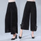 Img 2 - Summer Thin Mom Ice Silk Ankle-Length Pants Women Wide Leg Plus Size High Waist Casual Culottes