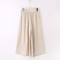 Img 11 - Breathable Cotton Blend Wide Leg Pants Women Summer Elderly Three Quarter Plus Size Loose Line Casual Culottes