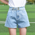 Img 1 - Denim Shorts Women Summer Korean Loose Black High Waist Burr Fringe
