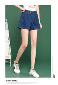 IMG 115 of Denim Shorts Women Summer Korean Loose Black High Waist Burr Fringe Shorts