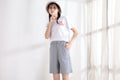 IMG 117 of Women Summer Cotton Shorts Korean Solid Colored Loose Casual Student Bermuda Shorts