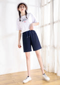 IMG 110 of Women Summer Cotton Shorts Korean Solid Colored Loose Casual Student Bermuda Shorts