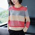 Sweater Women Korean Mix Colours See Through Short Matching Thin Tops Outerwear