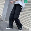 Img 2 - French Cargo Pants Women Loose bfHigh Waist Straight Handsome Slim Look Drape Wide Leg Floor Length Long