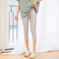 Img 8 - Thin Gloss Pants Leggings Women Outdoor Black Slim Fit Slim-Look Mid-Length Three Quarter Ankle-Length Step-Over Leggings