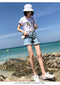 IMG 113 of Denim Shorts Women Summer All-Matching White Burr High Waist Slim Look Korean Loose Student Wide Leg Hot Pants Shorts