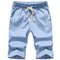 Img 8 - Summer Cotton Plus Size Casual Shorts Men Bermuda Solid Colored Pants Beach Elastic Shorts