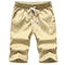 Img 2 - Summer Cotton Plus Size Casual Shorts Men Bermuda Solid Colored Pants Beach Elastic Shorts