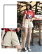 IMG 120 of Denim Shorts Women Summer All-Matching White Burr High Waist Slim Look Korean Loose Student Wide Leg Hot Pants Shorts