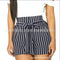 Europe Women Striped Printed Strap Casual Shorts