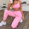 IMG 118 of Europe Women Sexy Slim Look Yoga Sporty Strap Tank Top Casual Pants Sets Two-Piece Activewear