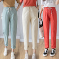 Img 5 - Casual Women Cotton Blend Long High Waist Lace Ankle-Length Slim Fit Pants