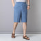 Summer Elderly Men Shorts Loose Casual Beach Pants Multicolor Flaxen Shorts