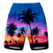 Img 4 - Plus Size Men Mid-Length Shorts DDigital Printed Casual Beach Pants Island Sunset Series Gradient Beachwear