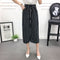 Img 16 - High Waist Slim-Look Women Casual Korean Elastic Free Belt Black Ankle-Length Wide Leg Pants