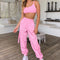 IMG 119 of Europe Women Sexy Slim Look Yoga Sporty Strap Tank Top Casual Pants Sets Two-Piece Activewear