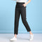 Img 9 - Casual Cropped Pants Women Summer Korean Cotton Blend Ankle-Length Loose Slim Look Plus Size