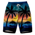Img 6 - Plus Size Men Mid-Length Shorts DDigital Printed Casual Beach Pants Island Sunset Series Gradient Beachwear