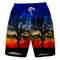Img 8 - Plus Size Men Mid-Length Shorts DDigital Printed Casual Beach Pants Island Sunset Series Gradient Beachwear