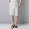 Summer Elderly Men Shorts Loose Casual Beach Pants Multicolor Flaxen Shorts