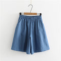 IMG 103 of Summer Bermuda Shorts Denim Solid Colored Loose Casual All-Matching Wide Leg Pants Ultra-Thin Breathable Shorts