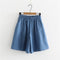 IMG 103 of Summer Bermuda Shorts Denim Solid Colored Loose Casual All-Matching Wide Leg Pants Ultra-Thin Breathable Shorts