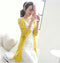 IMG 107 of Korean Pocket Loose Thin Long Sleeved See Through Mid-Length Sweater Cardigan Women Outerwear