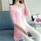 Korean Pocket Loose Thin Long Sleeved See Through Mid-Length Sweater Cardigan Women Outerwear