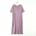 Img 14 - Modal Pajamas Pyjamas Women Short Sleeve Thin Loose Plus Size Home Dress Splitted Outdoor Dress