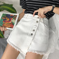 Img 6 - High Waist Denim Pants Women Korean Teenage Girl Pants Popular Niche A-Line Culottes Shorts