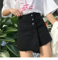 IMG 120 of High Waist Denim Pants Women Korean Teenage Girl Pants Popular Niche A-Line Culottes Shorts