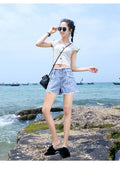 IMG 111 of Popular Denim Shorts Women Hot Pants Burr Slim Look Loose Summer Korean Shorts