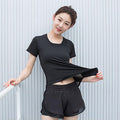 Img 6 - Yoga Women Summer Black White Mesh Double Layer Anti-Exposed False Two-Piece Sporty Quick-Drying Fitness Running Shorts