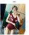 Img 9 - Swimsuit Spa Ruffle Collar One-Piece Flattering V-Neck Slim Look Korea Bare Back