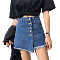Img 5 - High Waist Denim Pants Women Korean Teenage Girl Pants Popular Niche A-Line Culottes Shorts