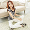 Img 4 - Women T-Shirt Short Sleeve Korean Slim Look Summer Undershirt Striped Tank Top