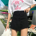 Img 3 - High Waist Denim Pants Women Korean Teenage Girl Pants Popular Niche A-Line Culottes Shorts
