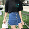 IMG 106 of High Waist Denim Pants Women Korean Teenage Girl Pants Popular Niche A-Line Culottes Shorts