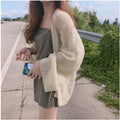 Img 6 - Korean Loose Summer All-Matching Slim-Look Sunscreen Short Long Sleeved Knitted Shawl Cardigan