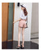 IMG 115 of Pink Denim Shorts Women Summer High Waist A-Line Loose Wide Leg Trendy Beige Slim Look Shorts