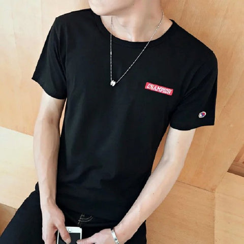 Img 10 - Casual T-Shirt Short Sleeve Tops TMen Student Round-Neck Summer Thin Teens Korean Slim Look T-Shirt