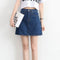 Img 9 - Korean Vintage High Waist Slim Look Hip Flattering A-Line Denim Short Korea BF College Solid Colored Skirt