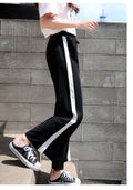 IMG 125 of Splitted Wide Leg Pants Women Loose Thin Chiffon Drape Straight High Waist Casual Summer Pants