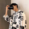 Japanese Hong Kong Men Long Sleeved Shirt Slim Look Casual Printed Men Shirt