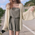 Img 3 - Korean Loose Summer All-Matching Slim-Look Sunscreen Short Long Sleeved Knitted Shawl Cardigan