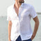 Img 4 - Europe Summer Short Sleeve Casual Cardigan Men Shirt Solid Colored Men Shirt