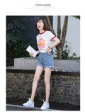 IMG 123 of Denim Shorts Women Summer Korean Loose Slim Look Outdoor Folded A-Line High Waist Wide Leg Hot Pants Shorts