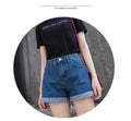 IMG 128 of Denim Shorts Women Summer Korean Loose Slim Look Outdoor Folded A-Line High Waist Wide Leg Hot Pants Shorts